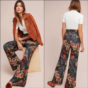 NWT Anthropologie Eva Franco Simone Pants Sz XS Floral Gray